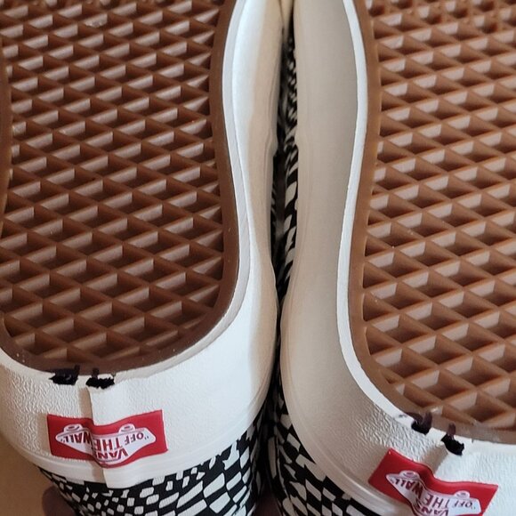 Vans Era Ultra Cush Warped Checkerboard Black White Sticker Tag Men 12 Low Top - Picture 6 of 7